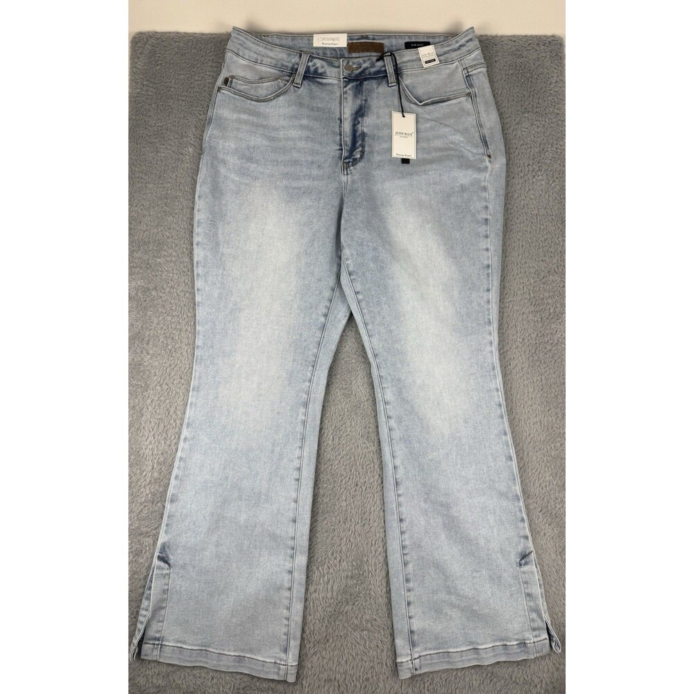 Judy Blue Slim Bootcut Jeans Womens 18W High Rise Light Wash Stretch NWT
